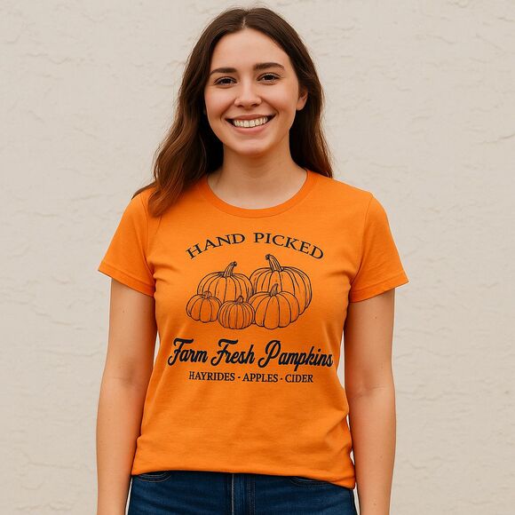 Adiva Tops - NEW Women's Sz Sm "Hand Picked Farm Fresh Pumpkins" Adiva Thanksgiving Shirt
